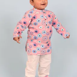 MAMA AND PEACHES Unisex Kids Printed Regular Pure Cotton Kurta with Pyjamas-46