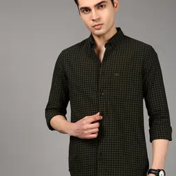 British Club Comfort Slim Fit Grid Tattersall Checked Spread Collar Cotton Casual Shirt-picture-38