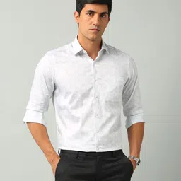 Arrow Men Classic Fit Spread Collar Geometric Printed Cotton Formal Shirt-picture-25