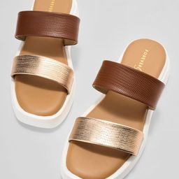 Forever Glam by Pantaloons Women Colourblocked PU Party Platform Sandals-image-13