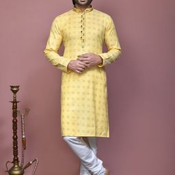 RANAK Men Embroidered Regular Pure Cotton Kurta with Pyjamas-picture-10