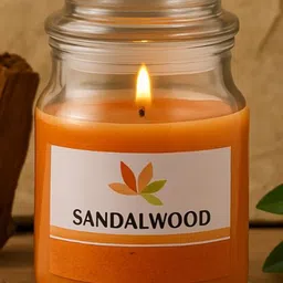 POOKIEMOON White & Orange Sandalwood Scented Jar Candle-picture-6