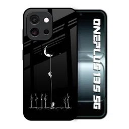 QRIOH Unisex OnePlus 13s 5G Quirky Catch the Moon Shockproof Real Glass Back Case-picture-4