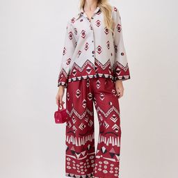 AmarAsha Geometric Printed Long Sleeves Shirt With Palazzo-6