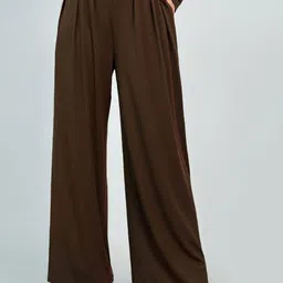 KPOP Women Solid Relaxed Loose Fit Trousers-image-23