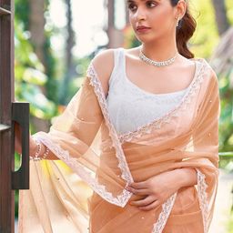 DIVASTRI Embellished Net Muga Saree image 2