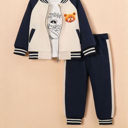 Hopscotch Boys Blue Cotton Blend Printed Clothing Set-picture-10