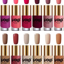 VOLO Set Of 12 Luxury Super Shine Nail Polish - 10 ml Each-Combo-No-51-55