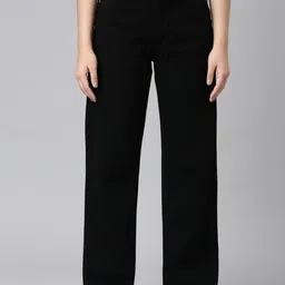 ZHEIA Women Cotton Wide Leg High-Rise Jeans-picture-18
