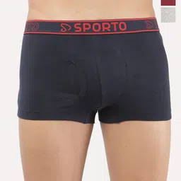 Sporto by Macho Men Pack Of 3 Cotton Mid Rise Trunks-picture-45
