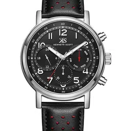 KENNETH SCOTT Men Printed Dial & Leather Straps Analogue Watch K24119-SLBB-picture-31