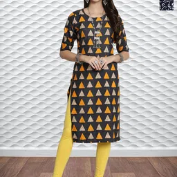 HERE&NOW Selection Of 2 Geometric Printed Round Neck Straight Kurtas-image-47