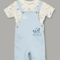 Juniors by Lifestyle Boys Printed Pure Cotton Dungaree With T-Shirt-image-54