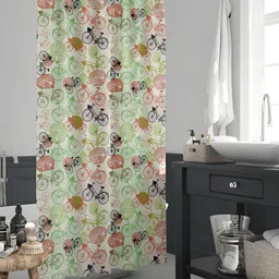 ArtzFolio Green & Pink Printed Waterproof Shower Curtain-image-83