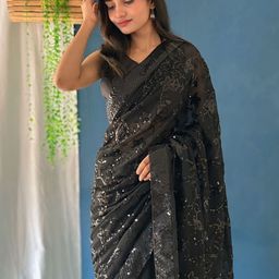 Anouk Embellished Sequinned Saree image 4