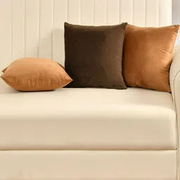 Shadowkart Brown & Beige 3 Pieces Square Cushion Covers-17