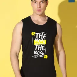 WOOSTRO Pack Of 2 Printed Combo Cotton Gym Vests VWS26(MORE BLACK)(PLAIN PEACOCK)-picture-19