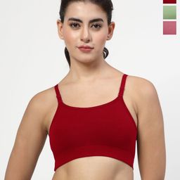 LILY Women Pack Of 3 Full Coverage Non Padded Workout Bra-11