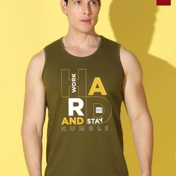 WOOSTRO Pack Of 2 Printed Super Combed Cotton Gym Vests VWS26(HARD OLIVE)(ENJOY MAROON)-picture-36