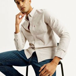 Levis Men Classic Slim Fit Solid Button-Down Collar Cotton Casual Shirt-picture-43