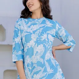 Kohsh Women Floral Printed Pure Cotton Straight Kurti-50