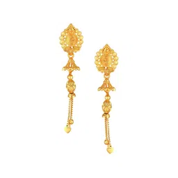 DIVASTRI Gold Plated Contemporary Shaped Drop Earrings-43