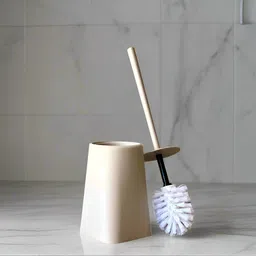 Mason Home Beige & White Toilet Brush Holder-36
