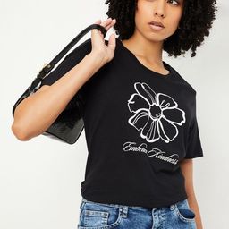 max Women Floral Printed Round Neck Pure Cotton T-shirt-image-61