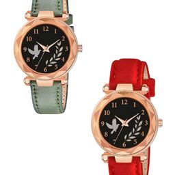 Miss Perfect Women Pack Of 2 Dial & Leather Straps Analogue Watch QE188-picture-19