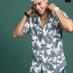TIGER SNAKE Pack Of 2 Abstract Printed Comfort Fit Casual Shirt-image-54