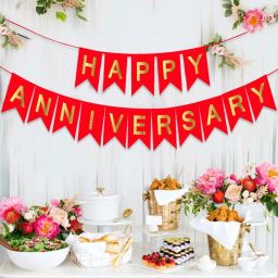 Happy Anniversary Banner |1st 25th & 50th Wedding Anniversary Decoration Items Banner-image-84