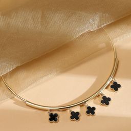SOHI Gold-Plated Artificial Stones Studded Statement Necklace-picture-12