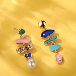 Just Lil Things Contemporary Shaped Enamelled Drop Earrings-picture-11