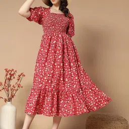 Femvy Floral Printed Floral Anarkali Kurta-image-9