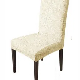 HOUSE OF QUIRK Beige Floral Waterproof Dining Chair Cover-image-99