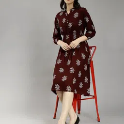 ENTELLUS Ethnic Motifs Print A-Line Dress-picture-15