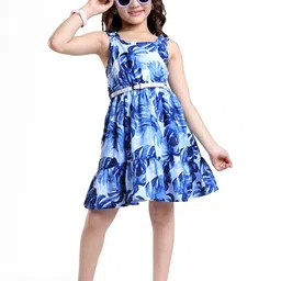 Hola Bonita Girls Abstract Printed Fit and Flare Dress-image-57
