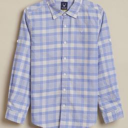 Allen Solly Junior Boys Slim Fit Checked Spread Collar Pure Cotton Casual Shirt-picture-20