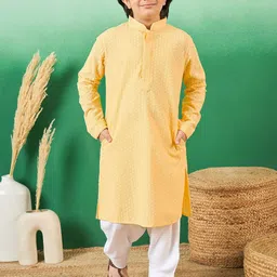 Sangria Boys  Chikankari Embroidered Cotton Kurtas-picture-36
