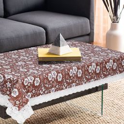 LooMantha White Floral Waterproof Plastic 4-Seater Table Cover-8