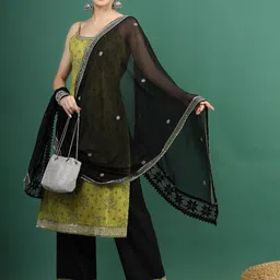 Sangria Embroidered Straight Kurta With Palazzo & Dupatta-image-22