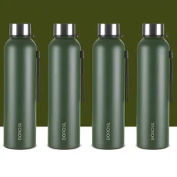 BOROSIL Green Set of 4 Stainless Steel Solid Water Bottle-16