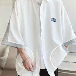 KPOP Printed Short Sleeves Spread Collar Casual Shirt-image-68