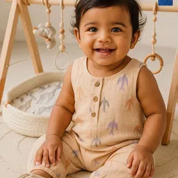 Greendeer Infants Pack Of 2 Abstract Printed Pure Cotton Rompers-image-6