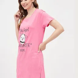 Christy World Women Pack Of 2 Typography Printed Round Neck Cotton Longline T-shirt-picture-34