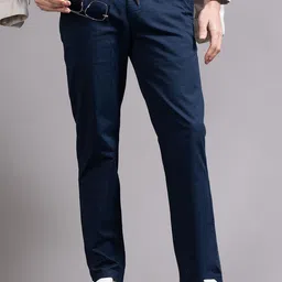 British Club Men Ankel Fit Smart Slim Fit Low-Rise Regular Trousers-picture-36