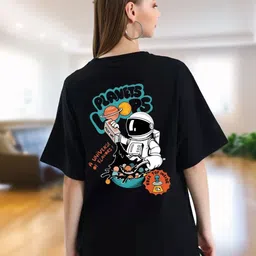 StyleCast Women Printed Round Neck Short Sleeves Oversized Cotton T-shirt-picture-11