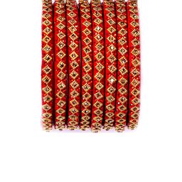 Unique dream Set Of 8 Glass Stone-Studded Bangles-image-21