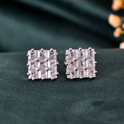 Silvermerc Designs Diamond Shaped Studs Earrings-image-79