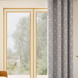 haus & kinder Chateau Rose Silver-Toned & White Embroidered Room Darkening Door Curtain-image-12